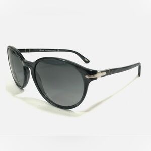Persol 3015S Gray Horn Oval Sunglasses